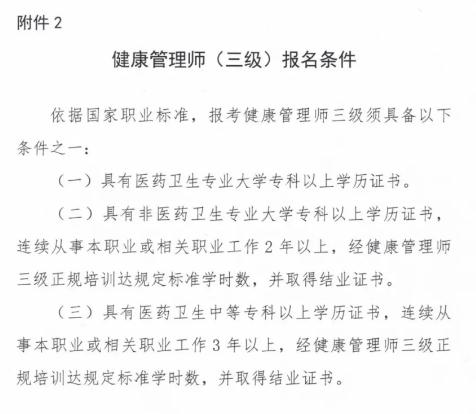 2021年河北省健康管理师职业技能等级认定报考条件